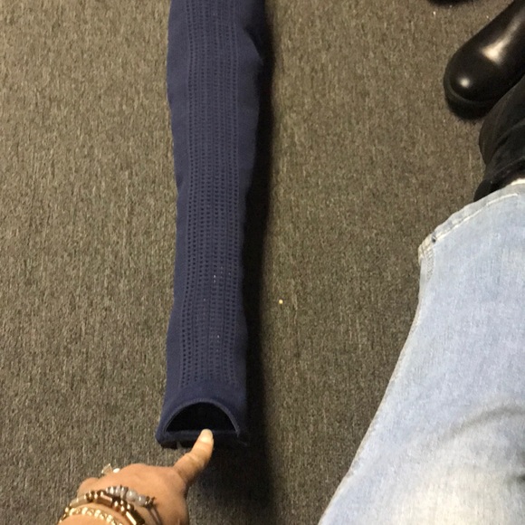 Blue open toe Thigh high boot - Picture 5 of 6